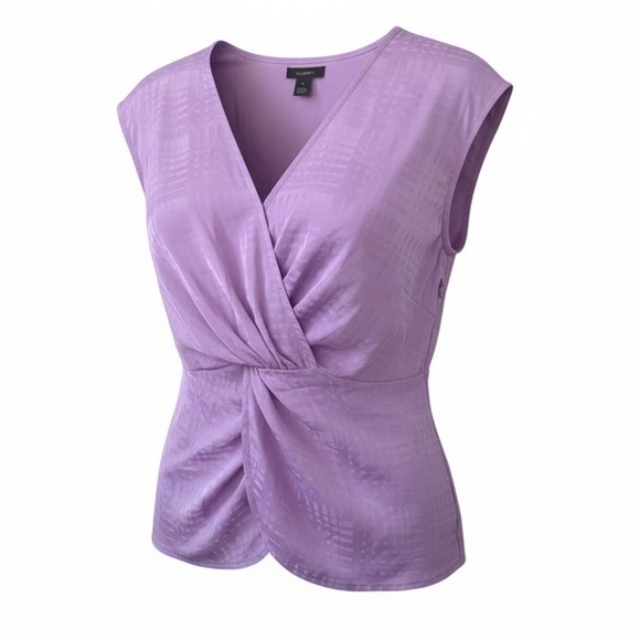 Halogen Lavender Purple Sleeveless V-Neck Twist Front Blouse Medium Spring - Picture 2 of 2